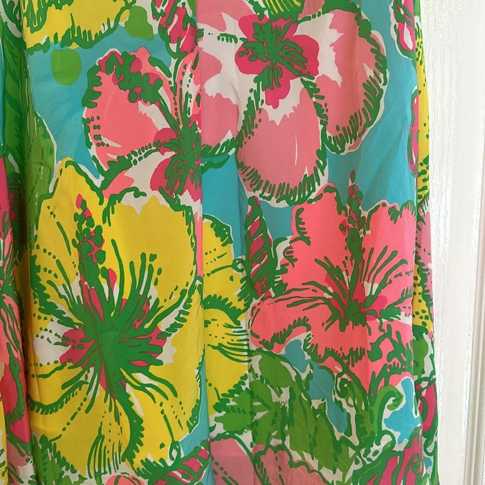 Lilly Pulitzer dress women’s floral silk sun dress  Beautiful vibrant colors XS - Picture 6 of 12